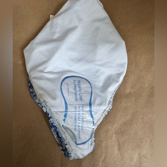 NWT American Apparel Blue Floral Print High Waisted Brief Bikini Bottoms. XS - Picture 3 of 6